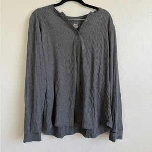 Essentials Charcoal Button-Up Top